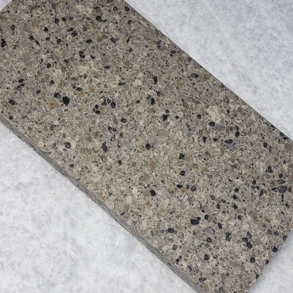Quartz Stone Cutting Board cheese sushi charcuterie tray 5x10 tan black chip